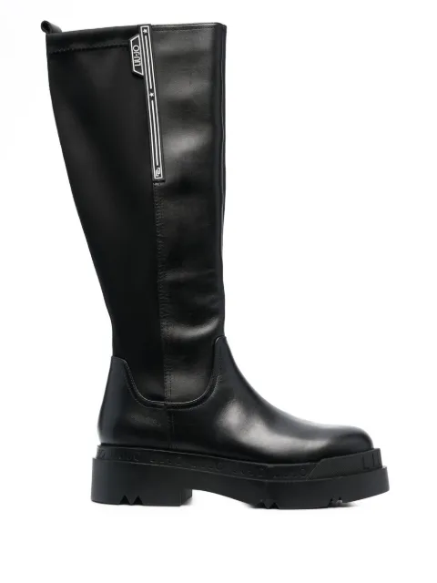 LIU JO logo-embossed leather boots