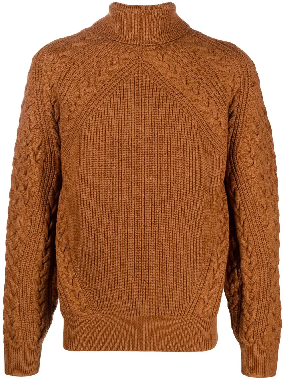 

Zegna cable-knit roll-neck jumper - Brown