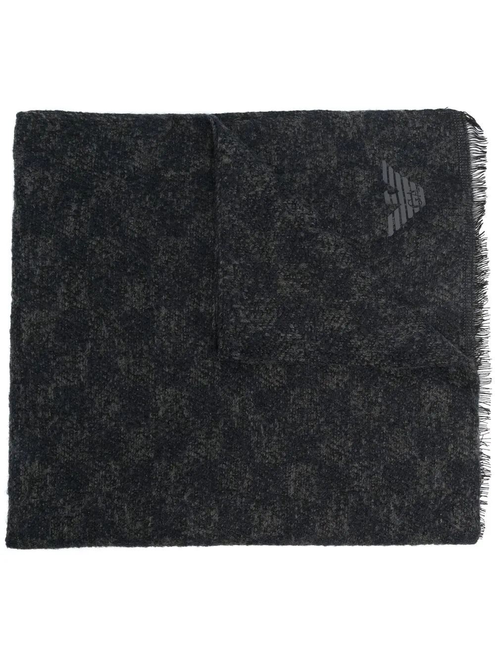 

Emporio Armani logo-print fine-knit scarf - Blue