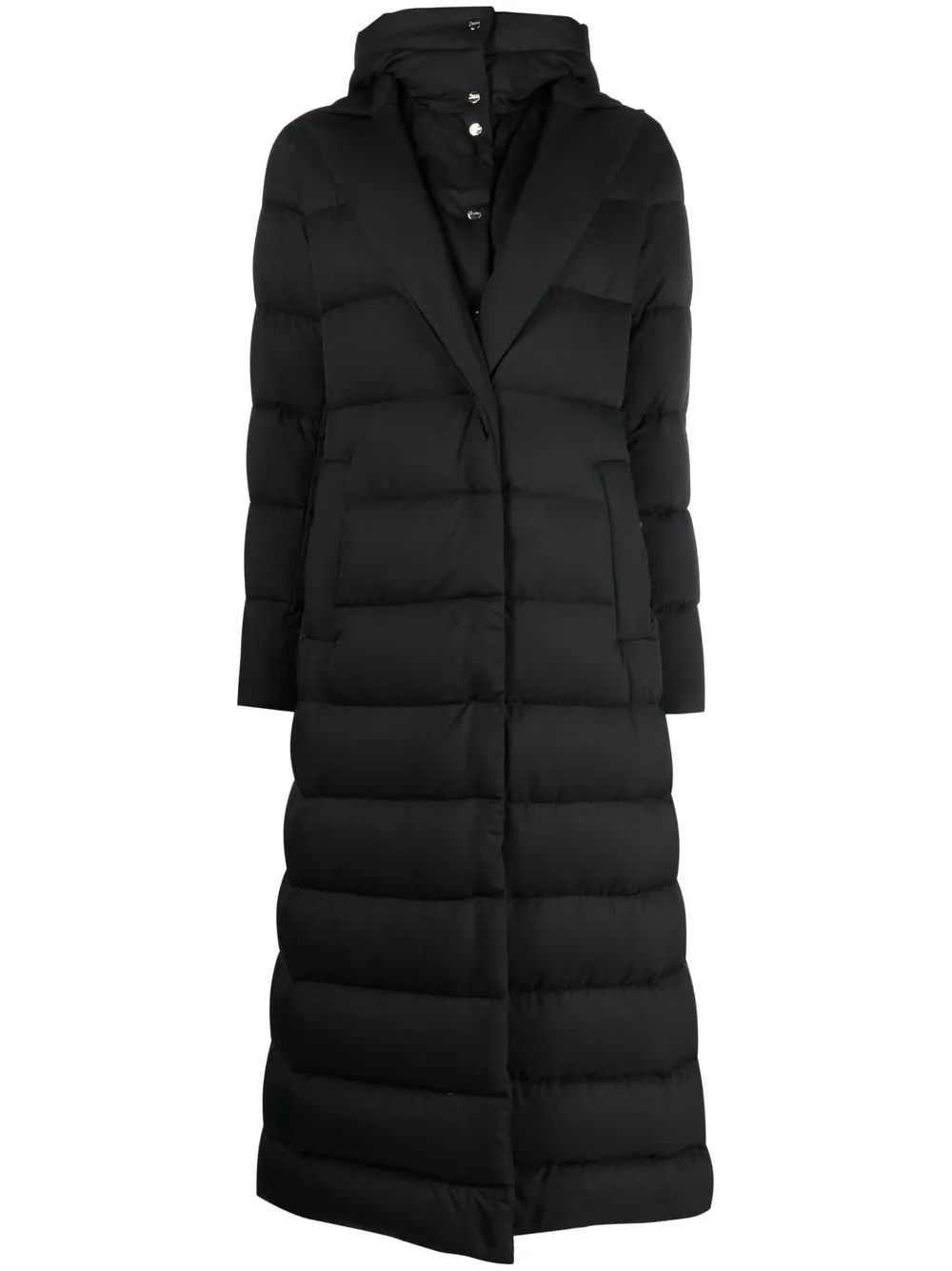 

Herno layered-effect padded long coat - Black