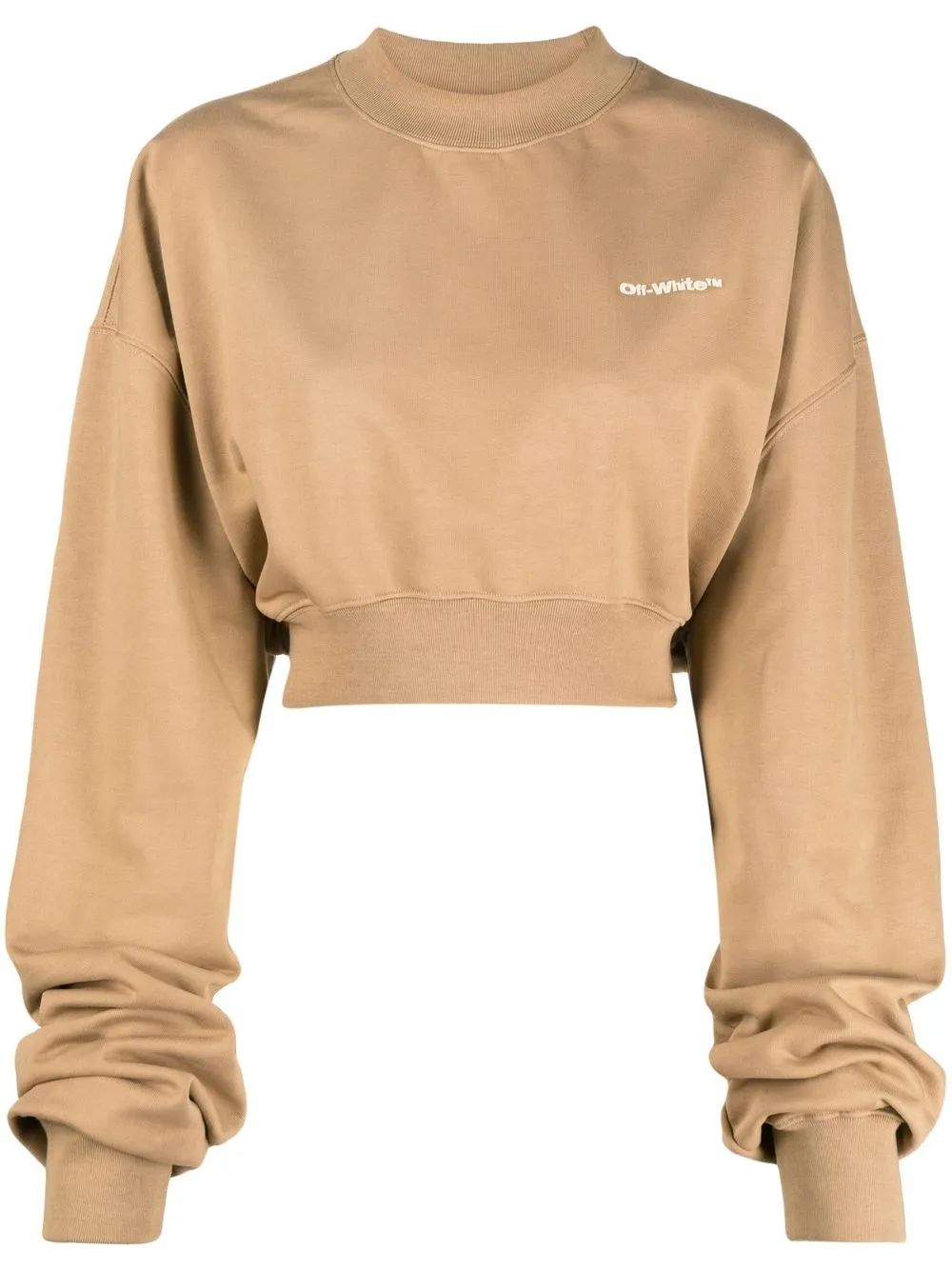 

Off-White logo-print cropped sweatshirt - Brown