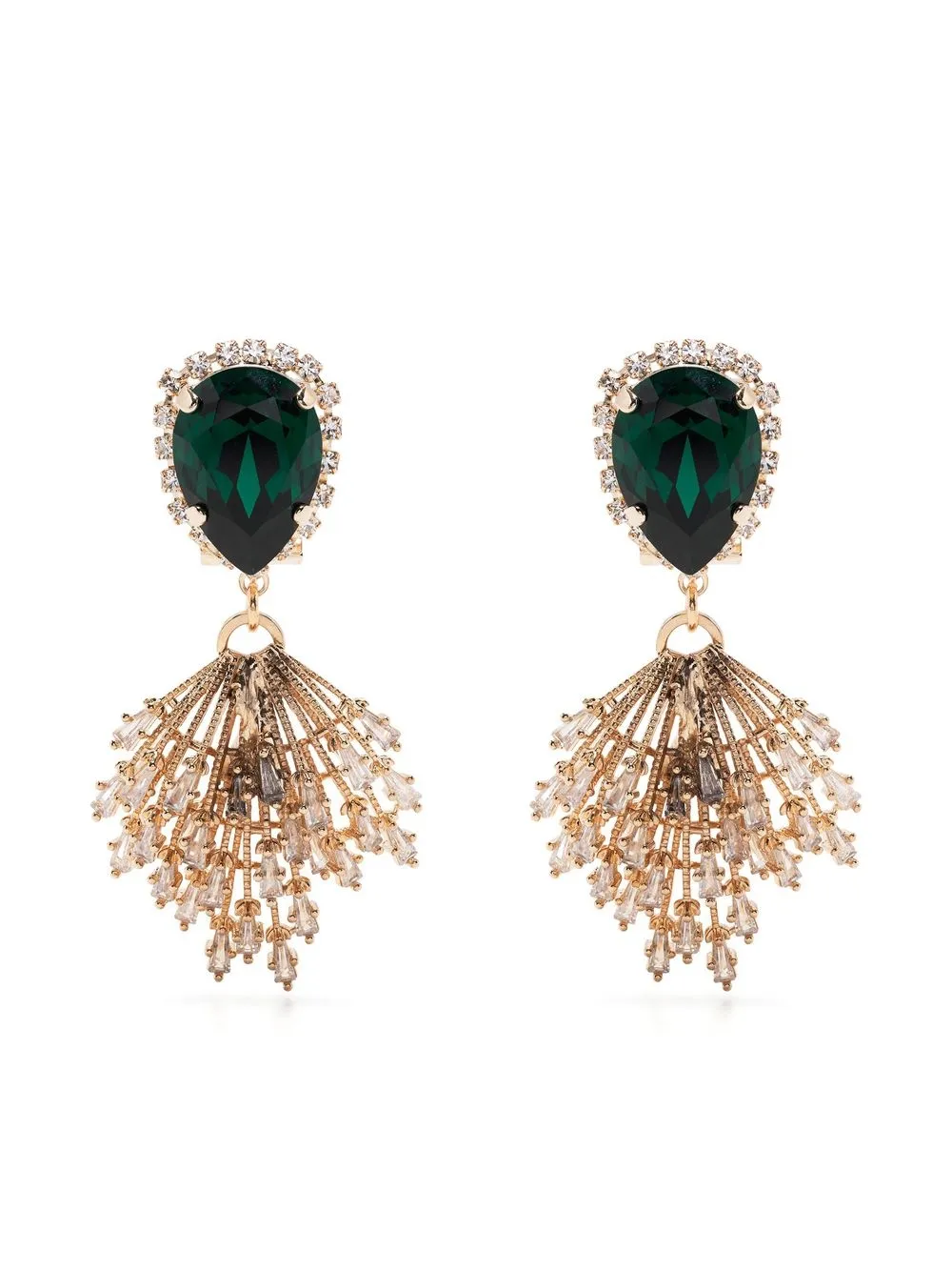 

Anton Heunis aretes con detalles de cristal - Verde