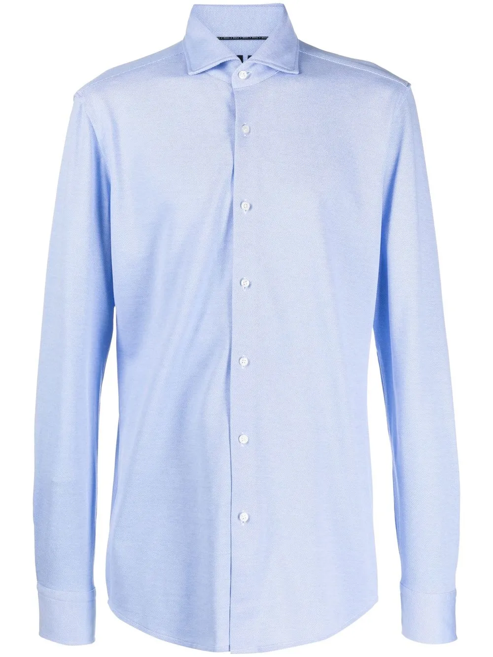 

BOSS spread-collar cotton shirt - Blue