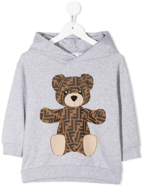 Fendi Kids logo-monogram Teddy hoodie