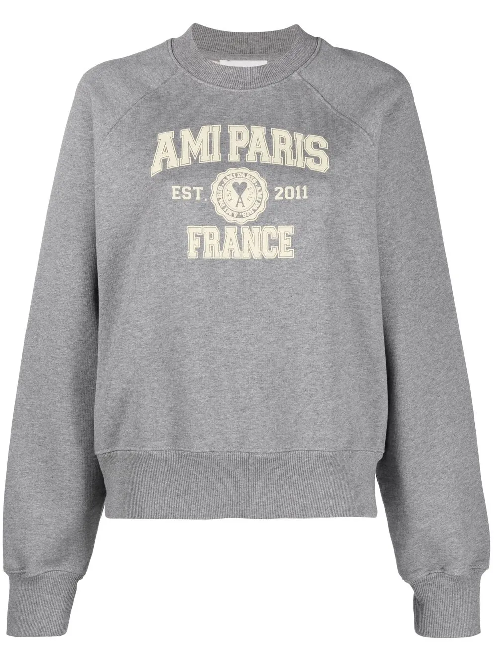 

AMI Paris sudadera con logo estampado - Gris