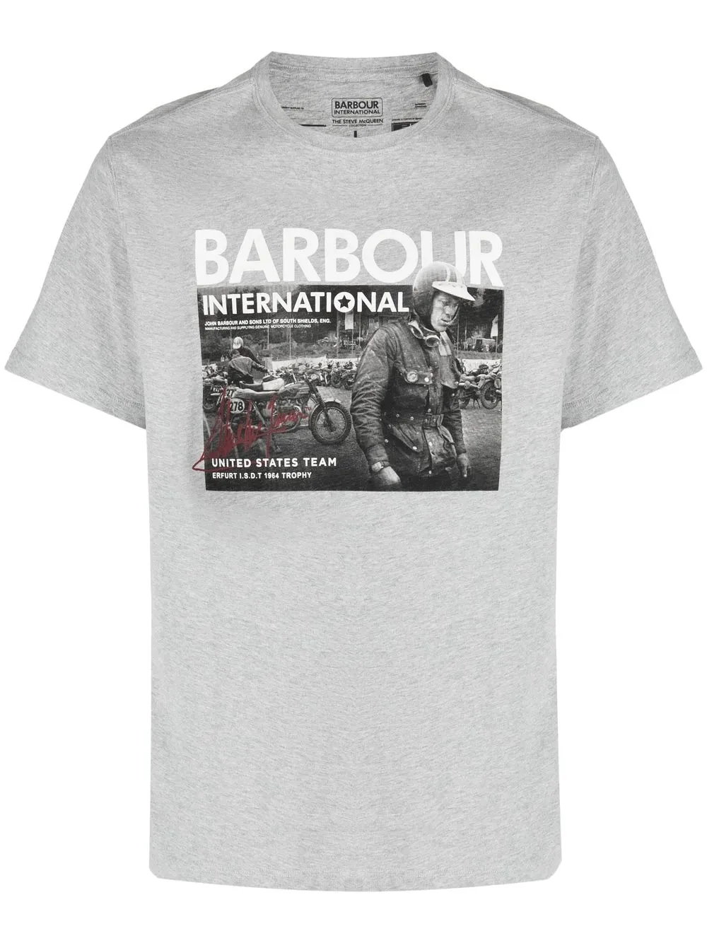 

Barbour International graphic-print cotton T-shirt - GY52 GREY MARL