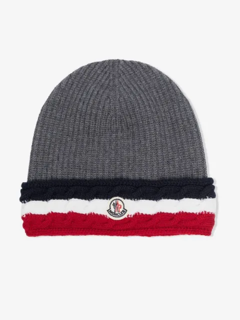 Moncler Enfant hat i jomfru-uld med logomærke