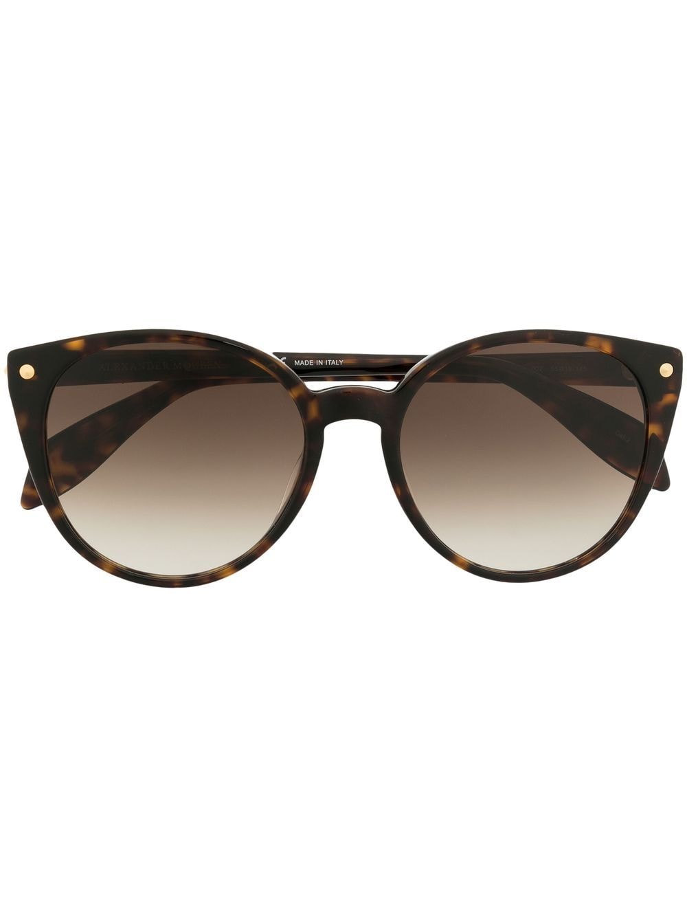Alexander McQueen Eyewear logo-detail tortoiseshell-effect sunglasses - Brown