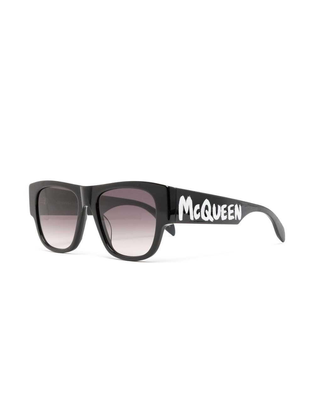Alexander McQueen Eyewear Zonnebril met D-montuur - Zwart