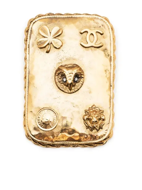 CHANEL Pre-Owned 1980s CC owl-motif brooch