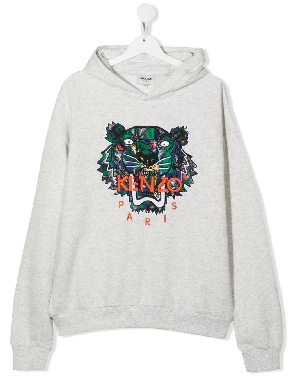 

Kenzo Kids hoodie con logo bordado - Gris