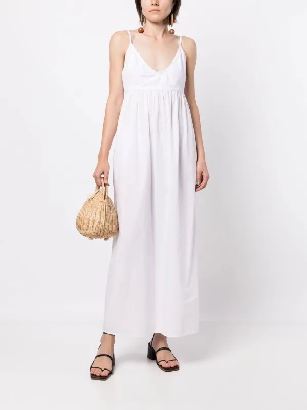 ワンピース Nodress Cotton Dress White Nodress White Lace Trim Pleated Cotton Dress – Nφdress