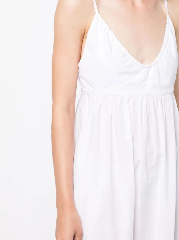 ワンピース Nodress Cotton Dress White Nodress White Lace Trim Pleated Cotton Dress – Nφdress