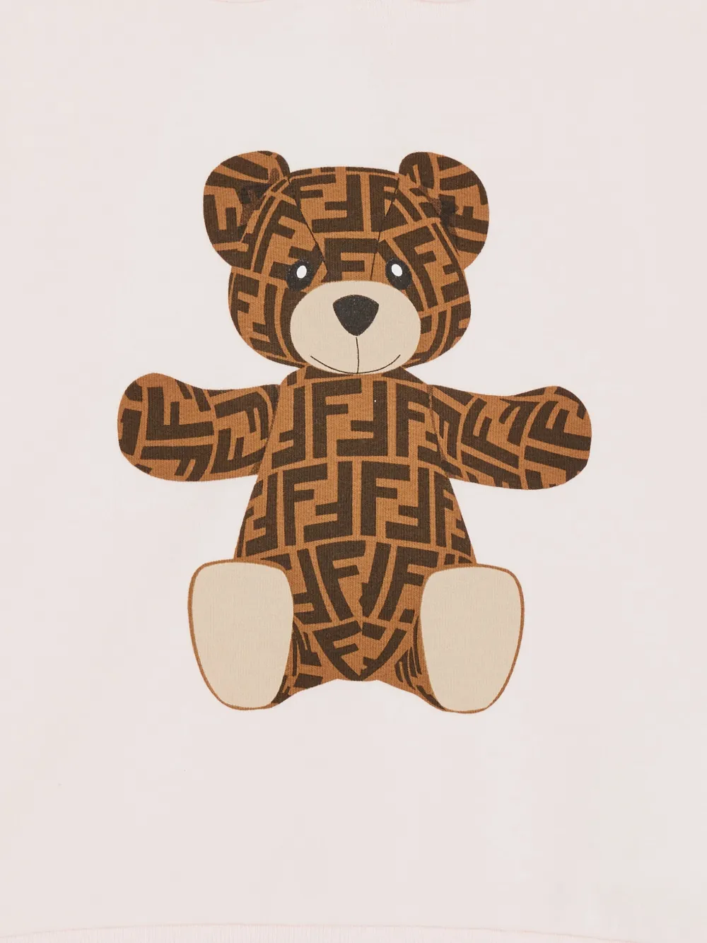 Shop Fendi Teddy Bear-print Jersey Hoodie In Pink