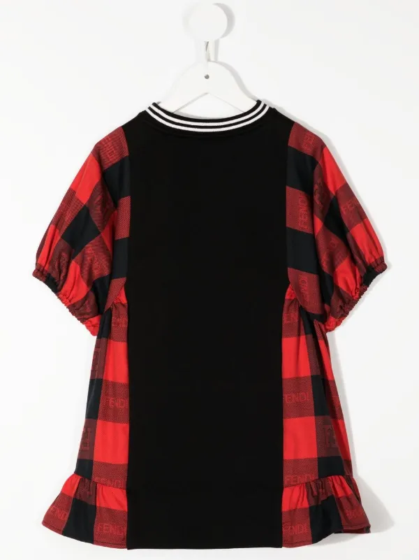 Fendi Kids チェック ワンピース | ブラック | FARFETCH JP