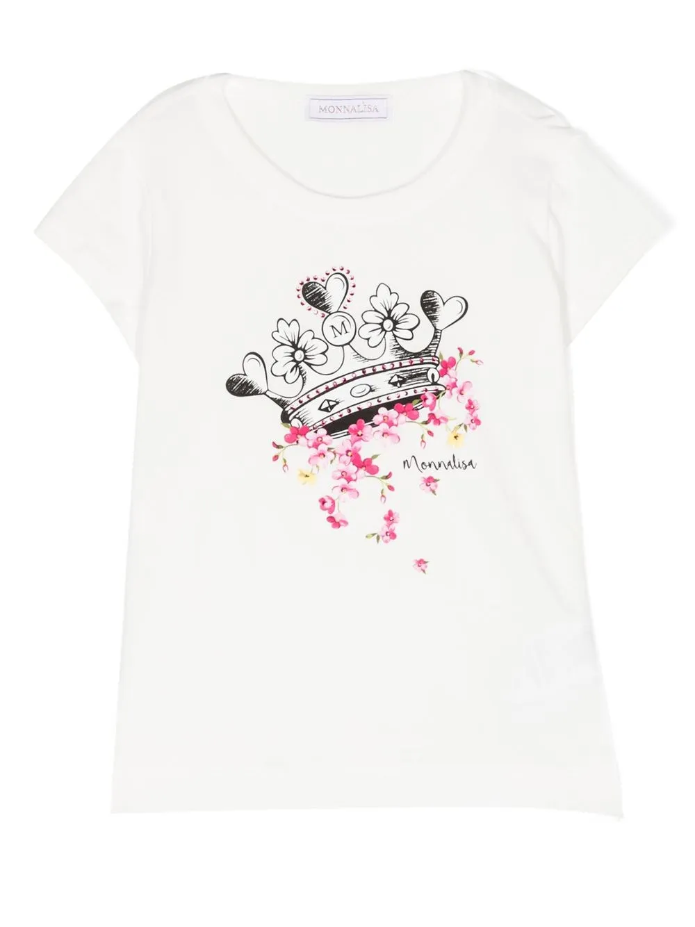 

Monnalisa playera con logo estampado - Blanco