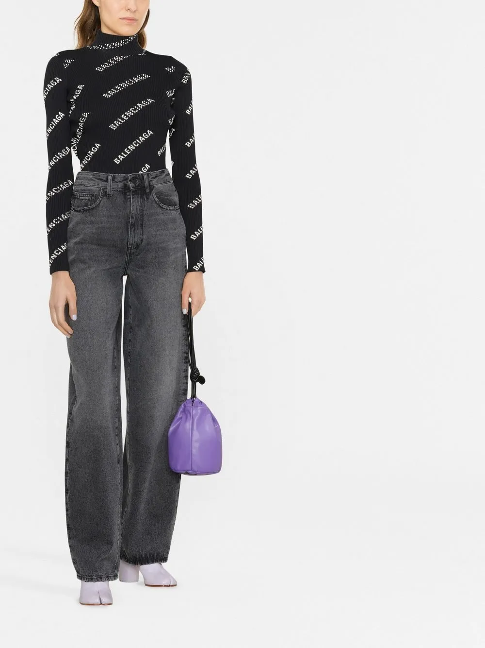Off-White High waist jeans - Zwart