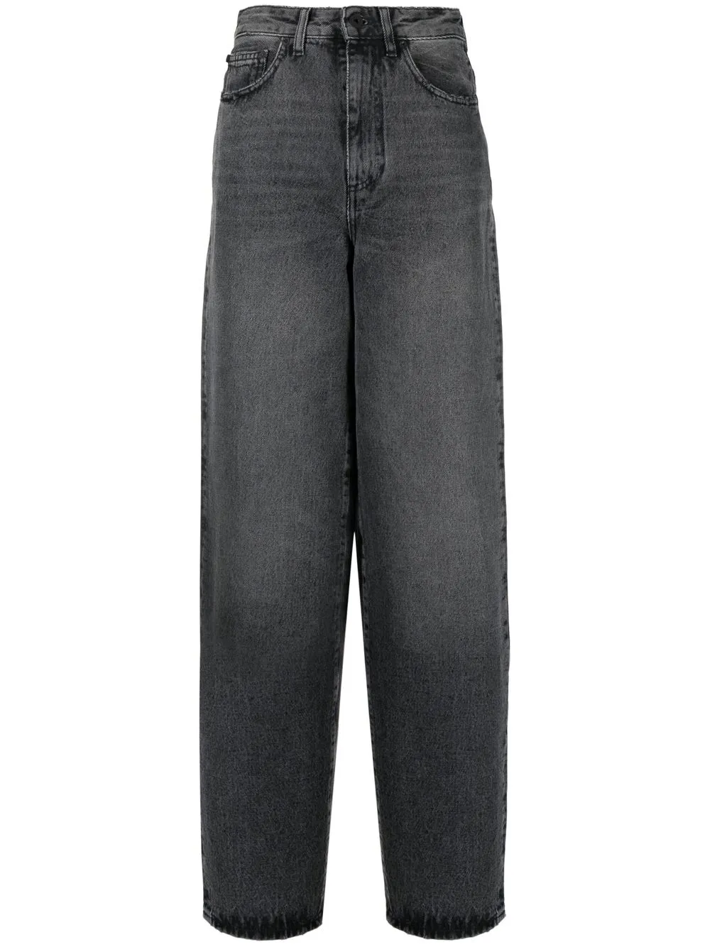 Off-White jeans con tiro alto - Negro