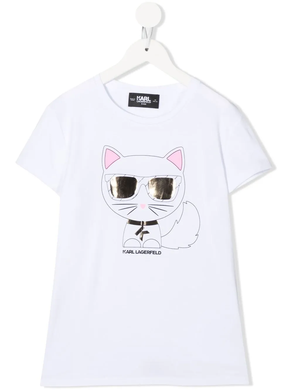 

Karl Lagerfeld Kids playera con cuello redondo y logo - Blanco