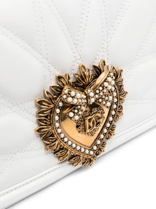 Dolce & Gabbana Medium Devotion Quilted Shoulder Bag | White