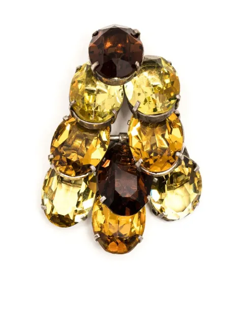 Christian Dior Pre-Owned broche con detalles de cristal