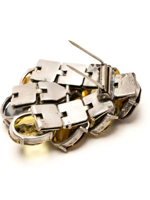 Dior クリスタル装飾ブローチ Christian Dior Pre-Owned クリスタルブローチ | イエロー | FARFETCH JP