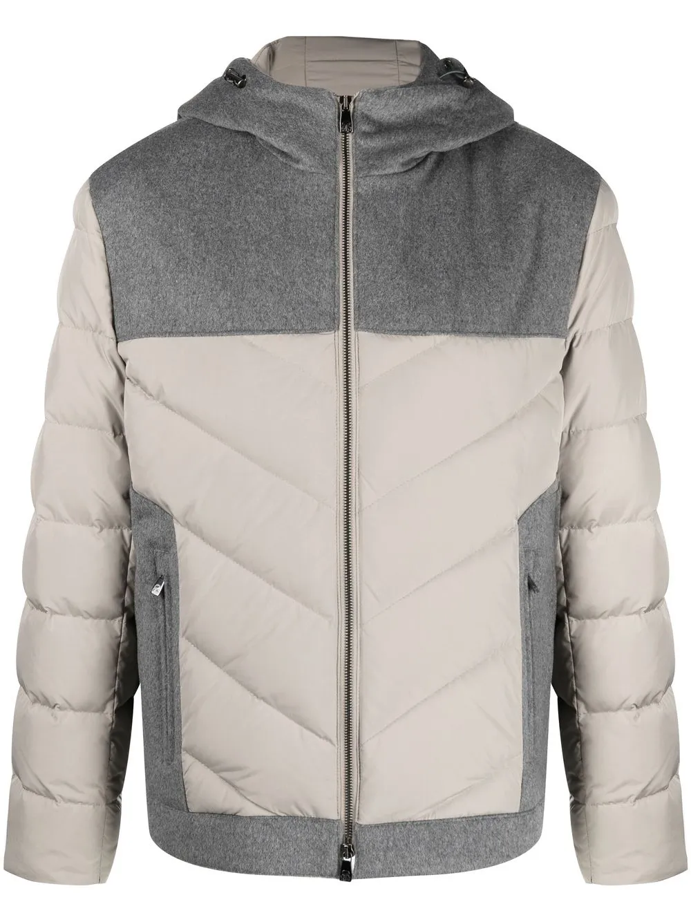 

Corneliani panelled padded down jacket - Grey