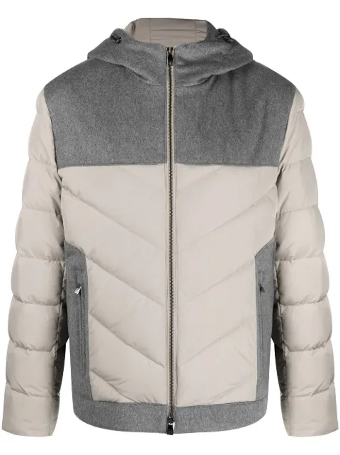 panelled padded down jacket