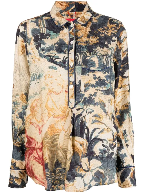 Chemise boutonnée à motif en jacquard - F.R.S For Restless Sleepers - Modalova
