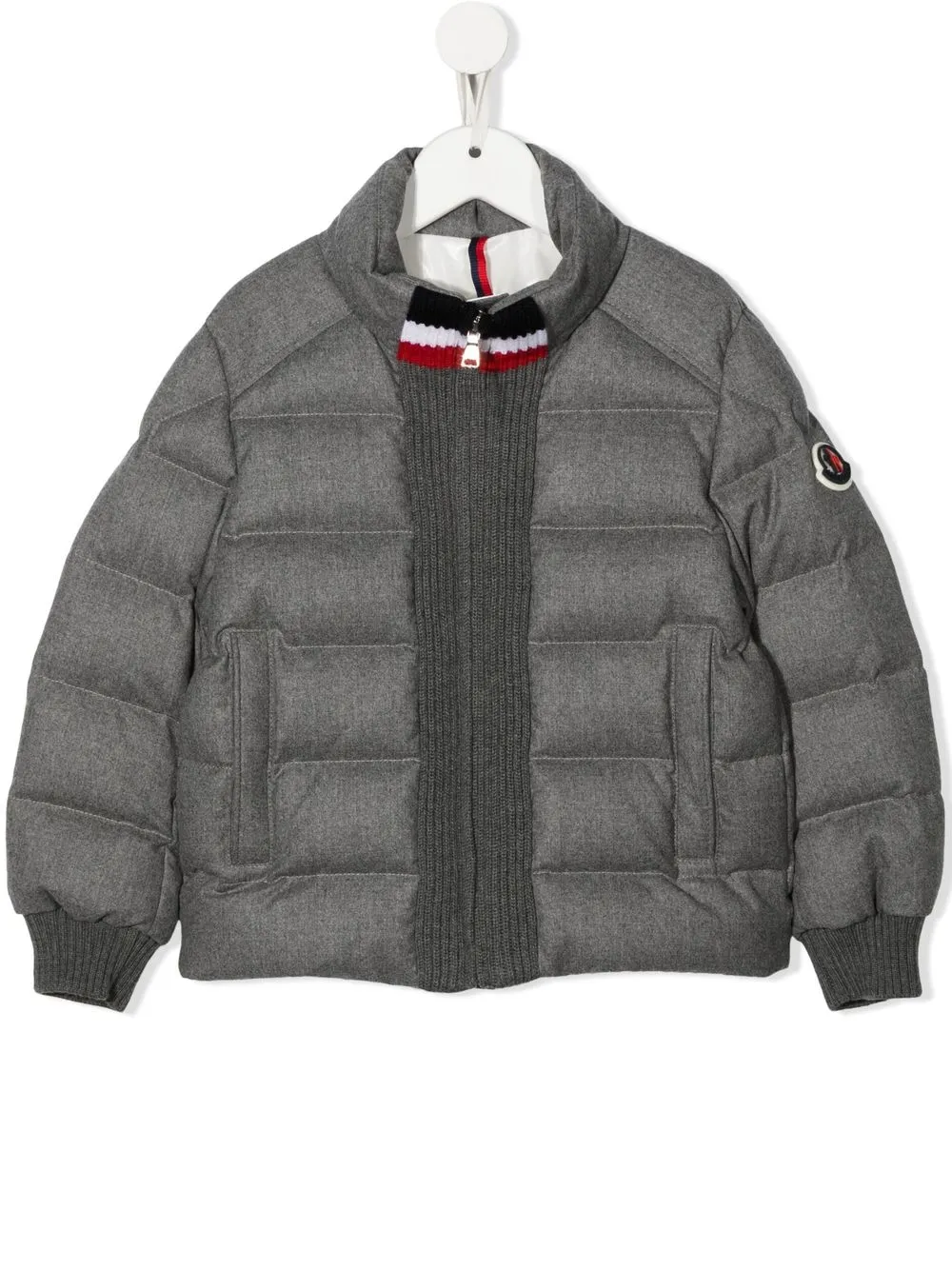 

Moncler Enfant padded logo-patch jacket - Grey