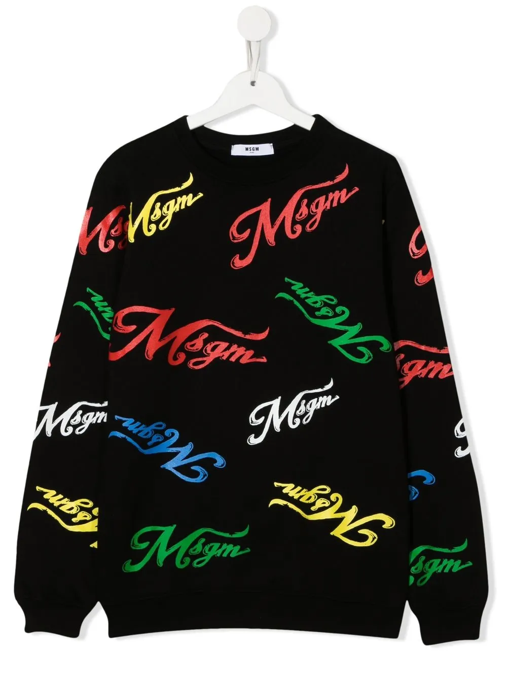 

MSGM Kids sudadera con logo estampado - Negro