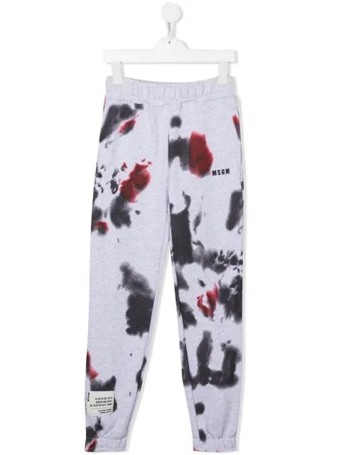 MSGM Kids paint-splatter detail track pants