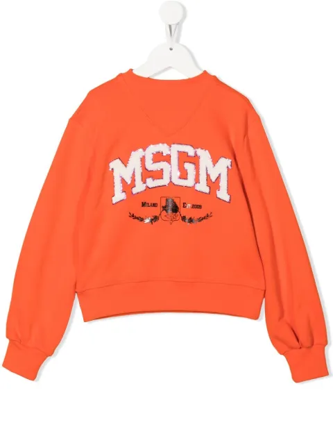 MSGM Kids sudadera con logo texturizado