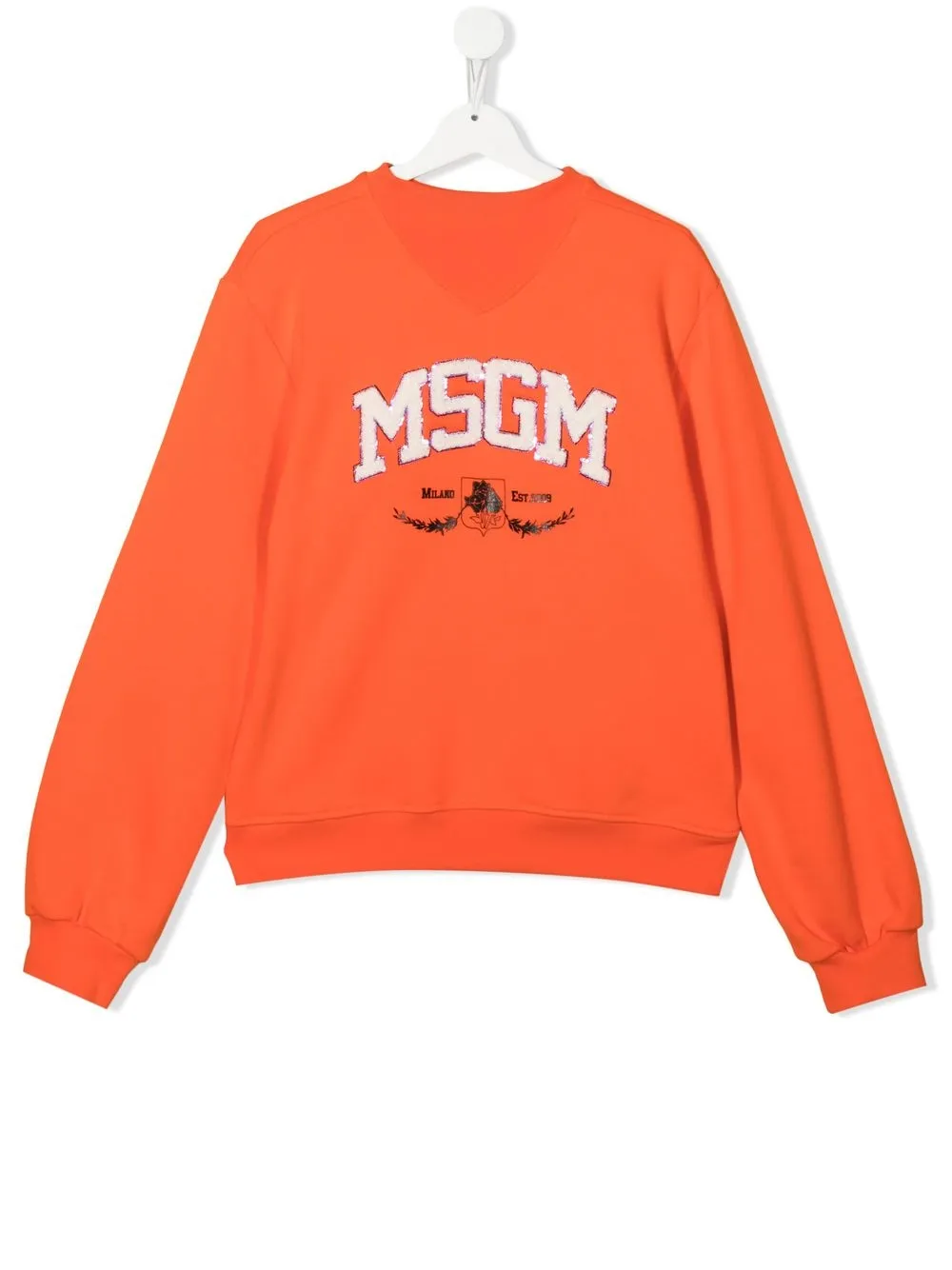 

MSGM Kids TEEN textured-logo sweatshirt - Orange