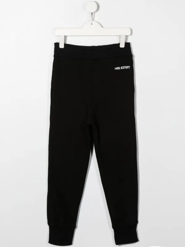 Neil Barrett Kids Thunderbolt print Tapered Track Pants Black FARFETCH UZ