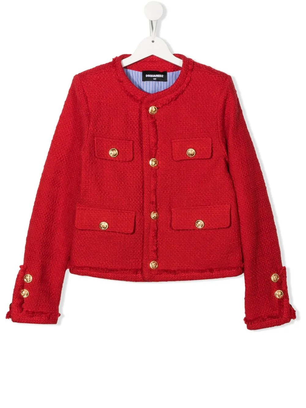 

Dsquared2 Kids chamarra de tweed con botones - Rojo