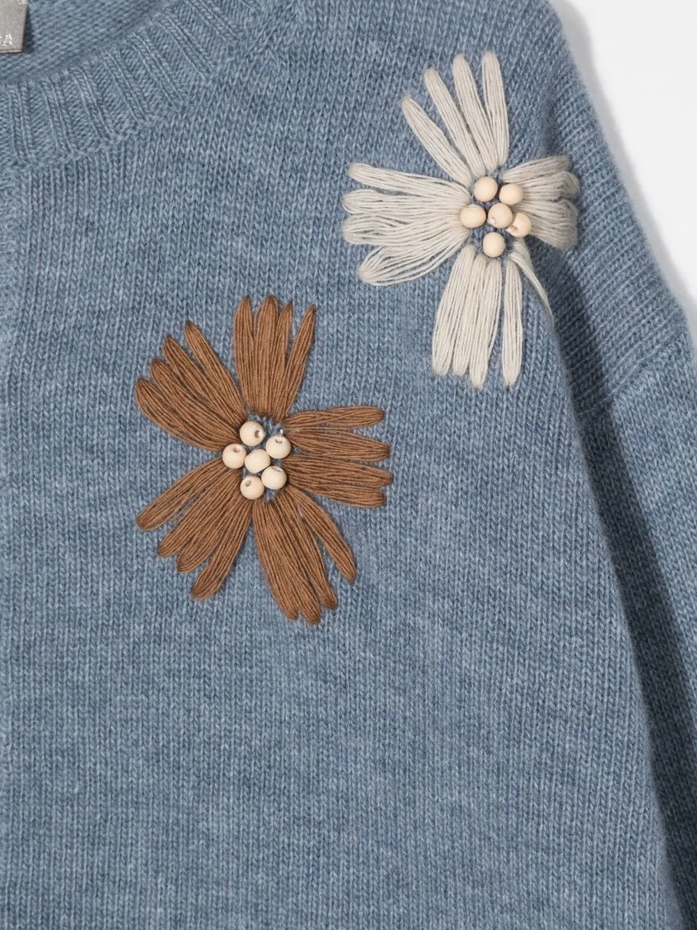 Floral-Embroidered Cardigan