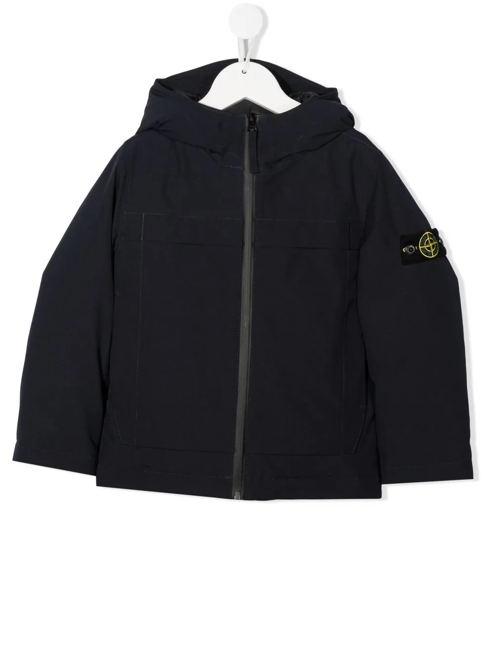 

Stone Island Junior chamarra con capucha y parche del logo - Azul