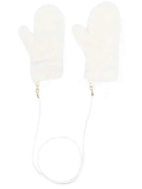 Max Mara detachable-strap wool mittens 