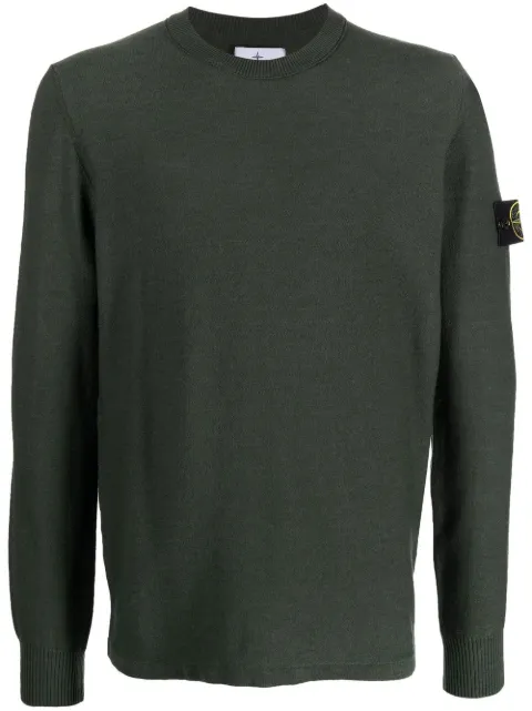 Stone Island logo-patch long-sleeve jumper