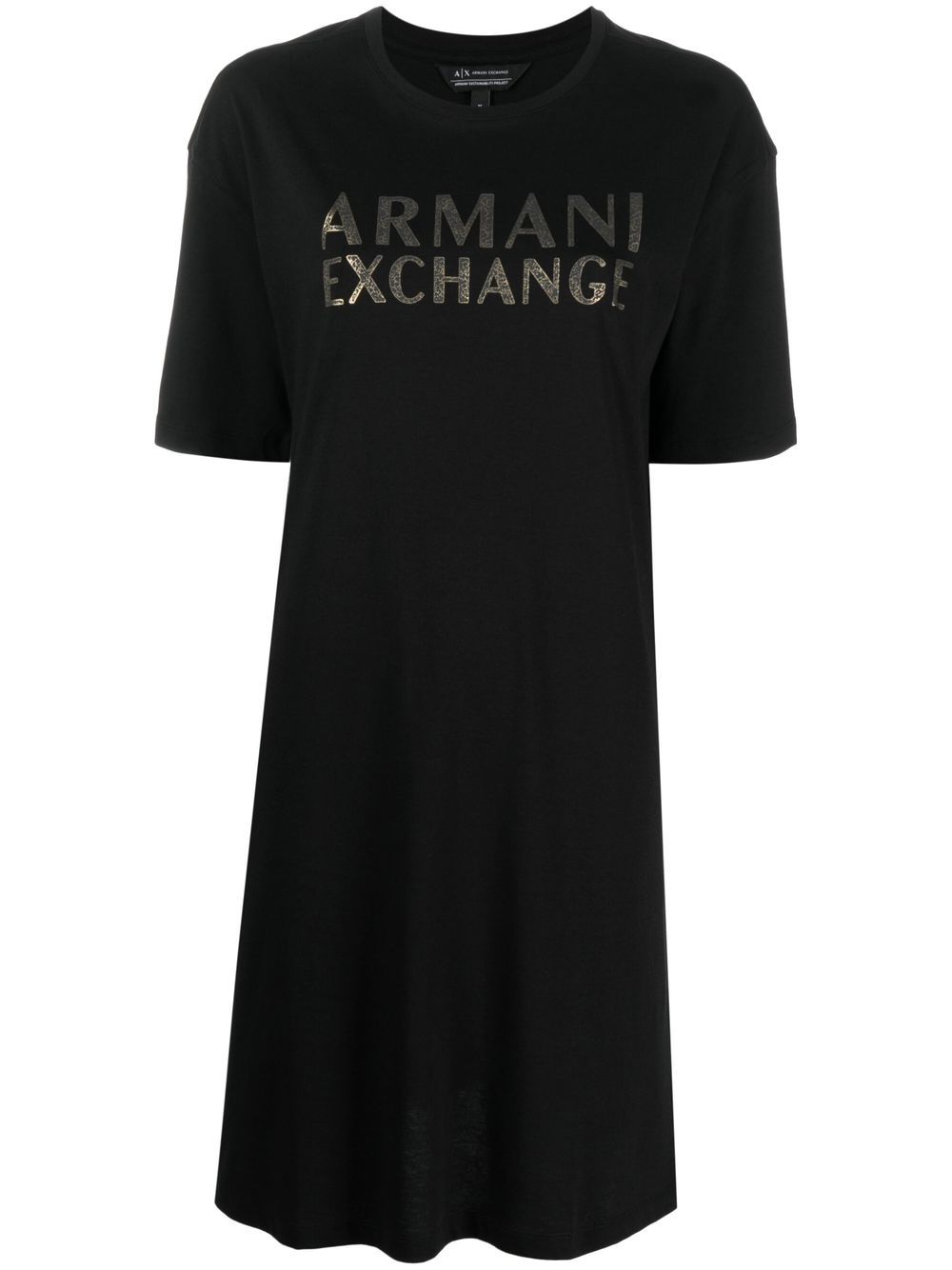 

Armani Exchange vestido estilo playera con logo estampado - Negro