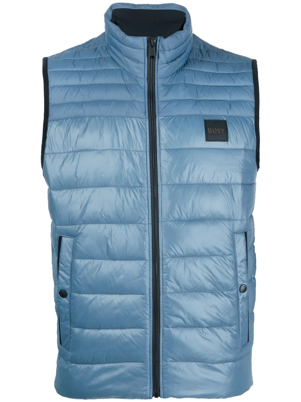 

BOSS logo-patch quilted gilet - Blue