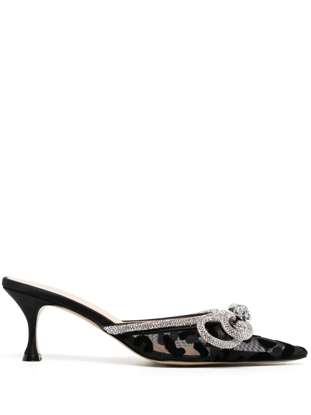 

MACH & MACH mules semitransparente con detalles de cristal - Negro