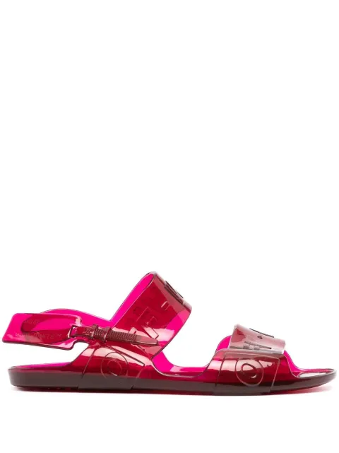 Off-White debossed-logo slingback sandals