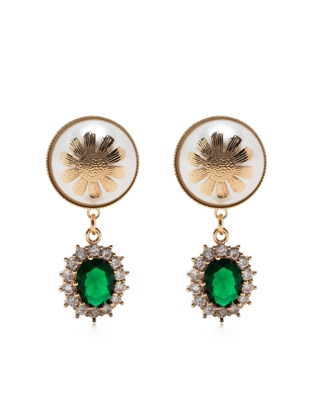 

Anton Heunis aretes en forma de flor - Verde