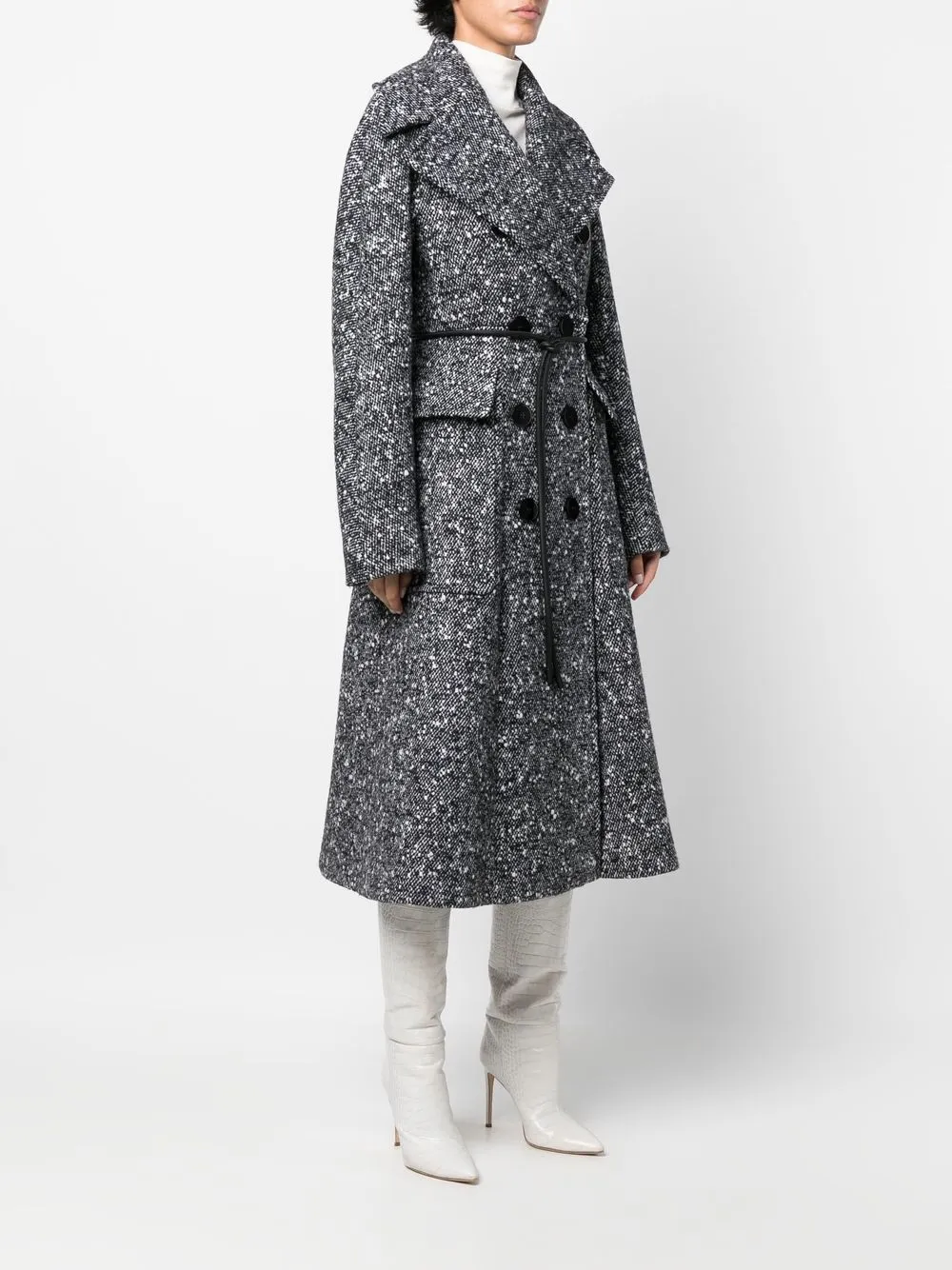 Max Mara Tweed jas Zwart