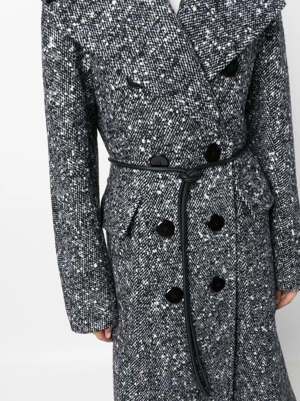 Max Mara Tweed jas Zwart