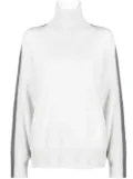 Lorena Antoniazzi stripe-detail roll neck jumper - Grey