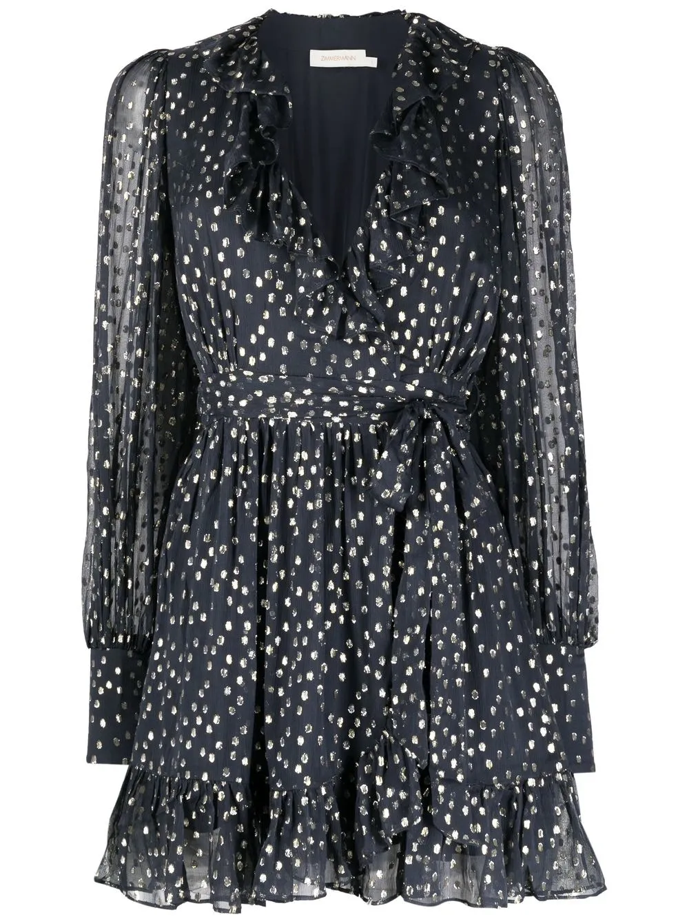 ZIMMERMANN Lurex polka-dot Wrap Minidress - Farfetch