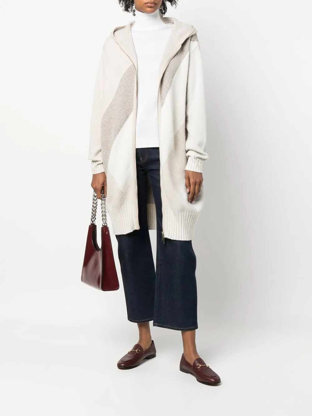 Lorena Antoniazzi Gestreepte coltrui - Beige